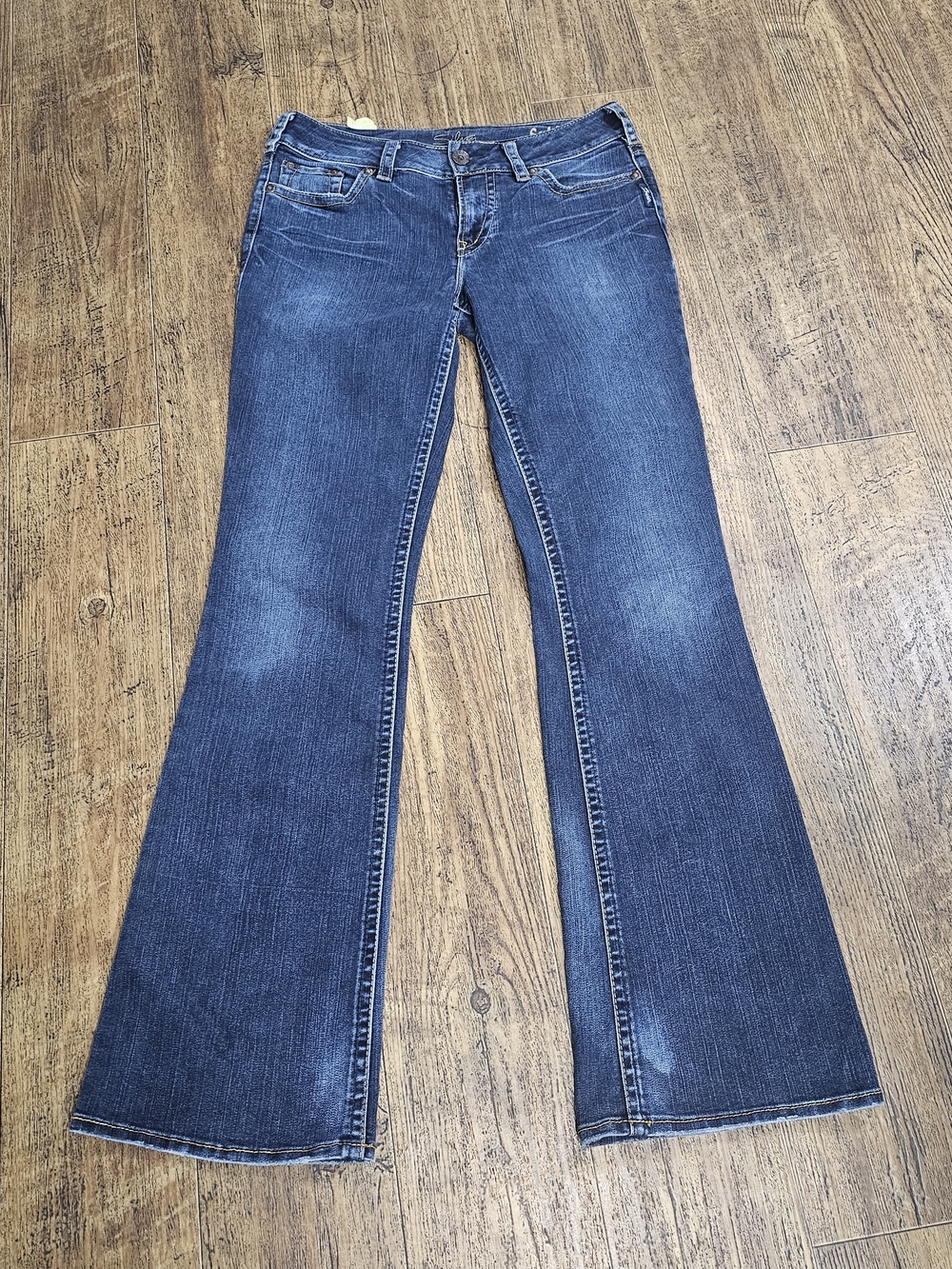 Silver Jeans Medium Indigo Flare Wide-Leg Jeans Sz 31 Womens